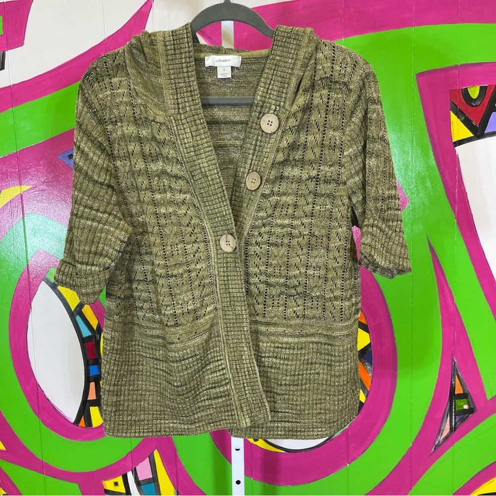CJ Banks, Knit Hooded Cardigan. Size X. In good used condition!